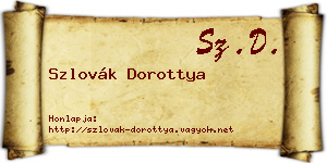 Szlovák Dorottya névjegykártya