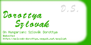 dorottya szlovak business card